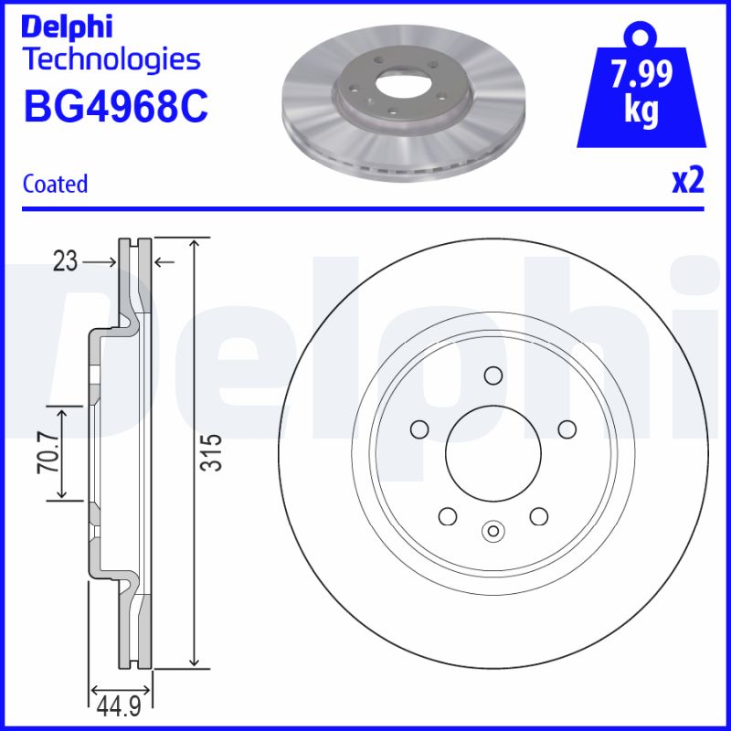 Тормозной диск   BG4968C   DELPHI