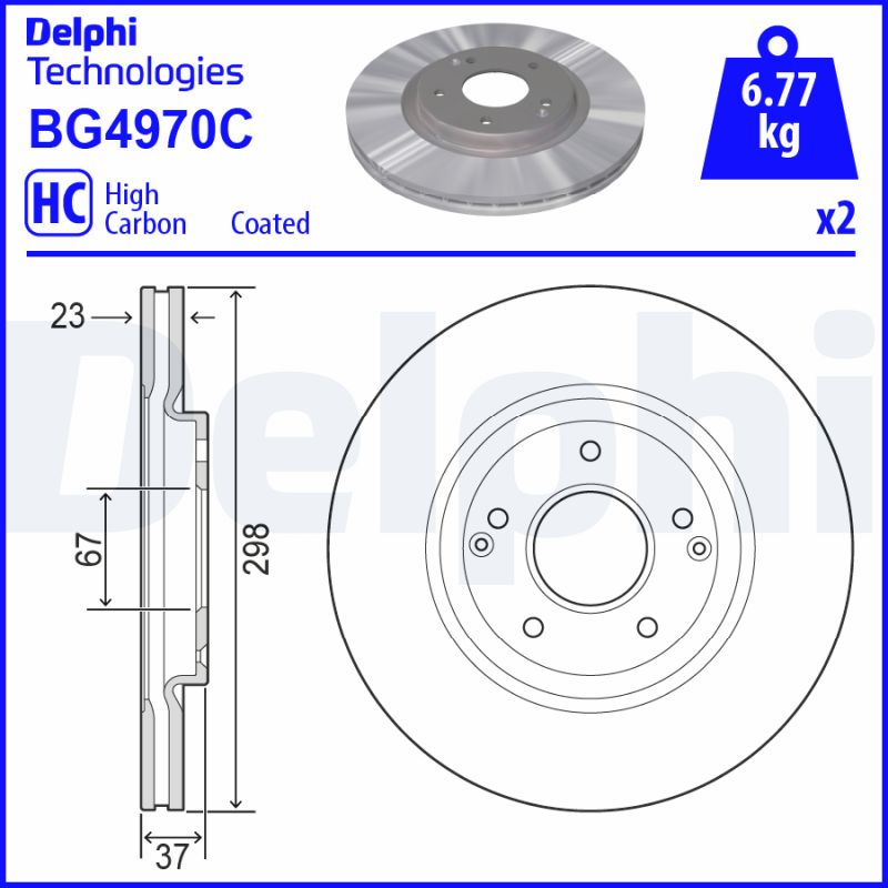 Гальмівний диск   BG4970C   DELPHI