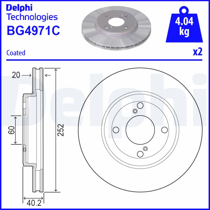 Гальмівний диск   BG4971C   DELPHI