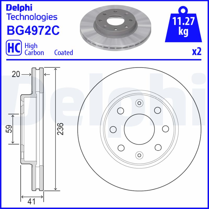 Тормозной диск   BG4972C   DELPHI