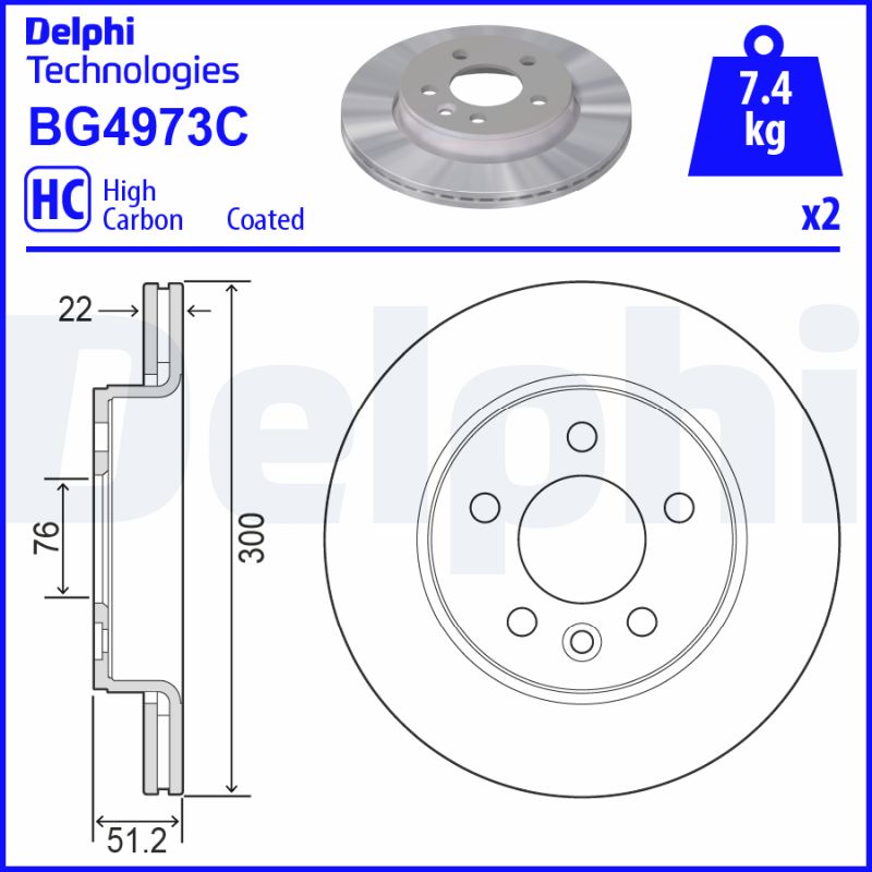 Тормозной диск   BG4973C   DELPHI