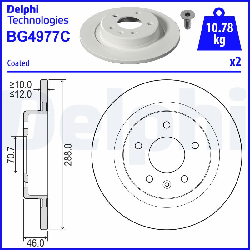 Тормозной диск   BG4977C   DELPHI