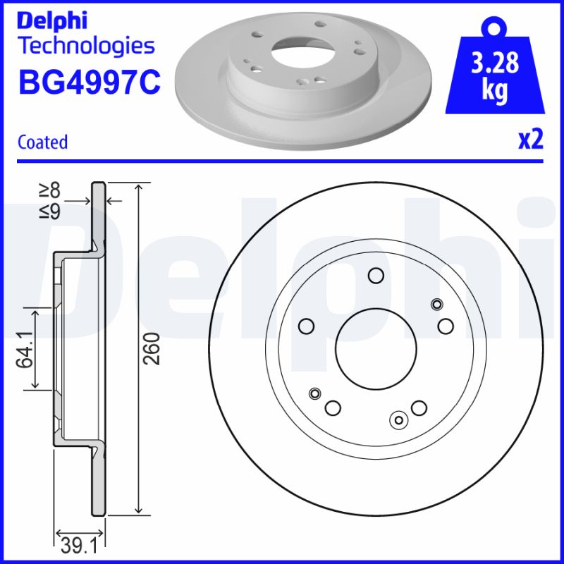 Тормозной диск   BG4997C   DELPHI