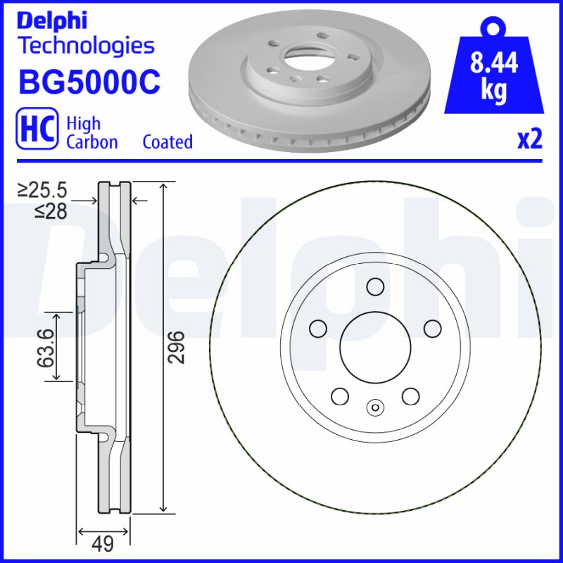 Тормозной диск   BG5000C   DELPHI