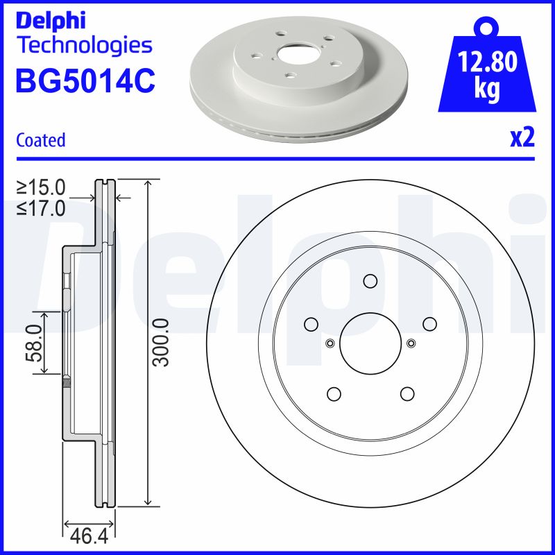 Тормозной диск   BG5014C   DELPHI