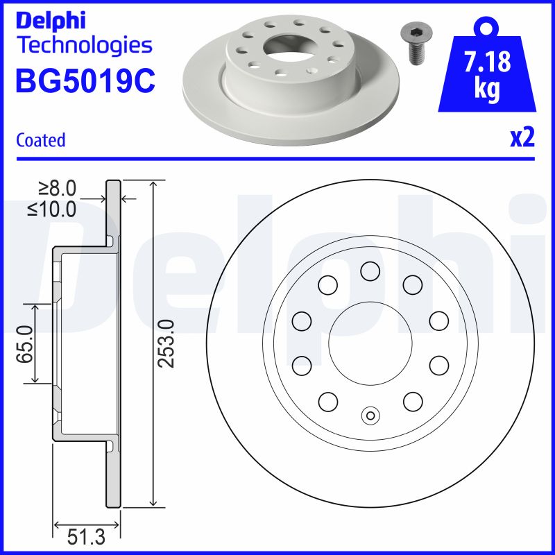 Тормозной диск   BG5019C   DELPHI