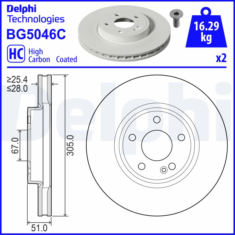 Тормозной диск   BG5046C   DELPHI
