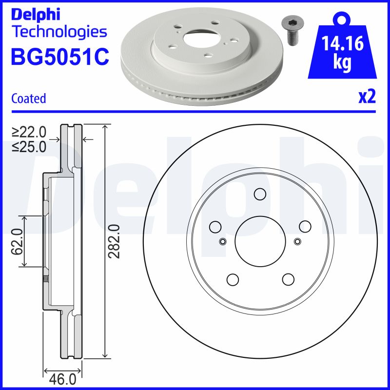 Гальмівний диск   BG5051C   DELPHI