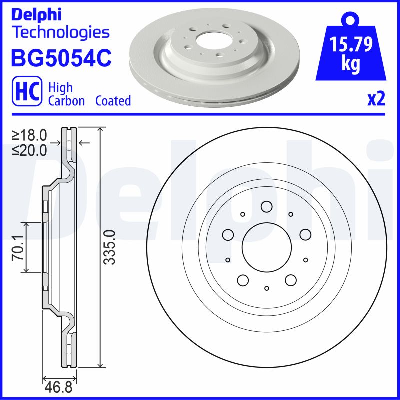 Гальмівний диск   BG5054C   DELPHI