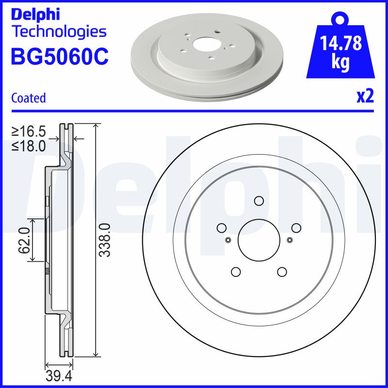 Тормозной диск   BG5060C   DELPHI