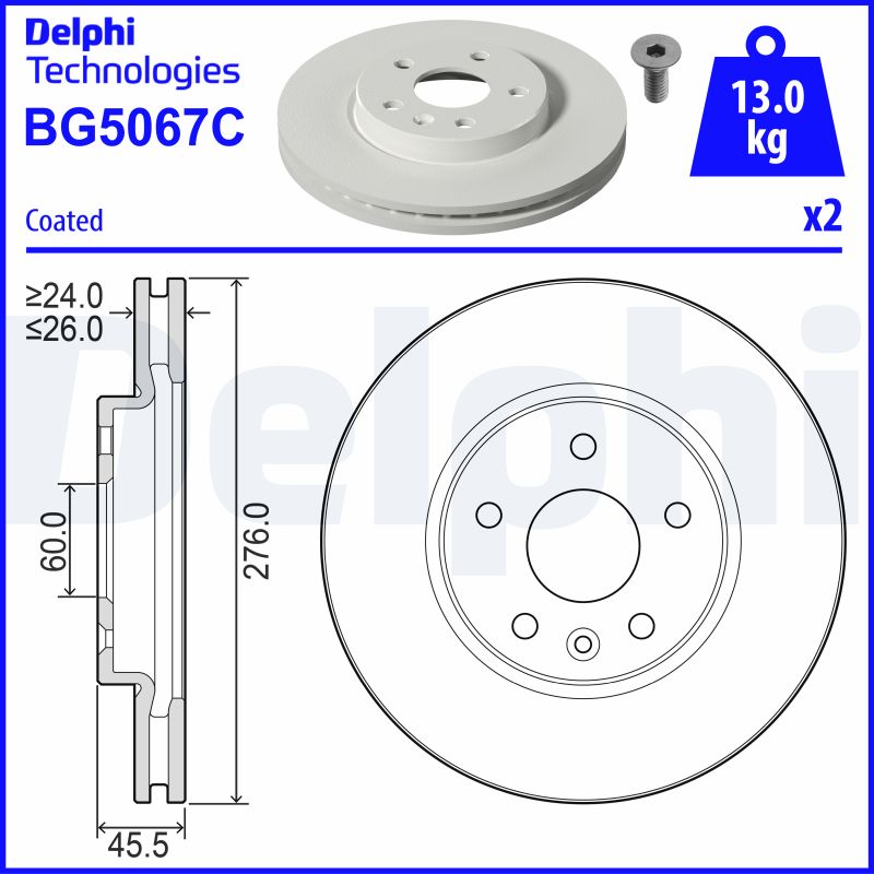 Тормозной диск   BG5067C   DELPHI