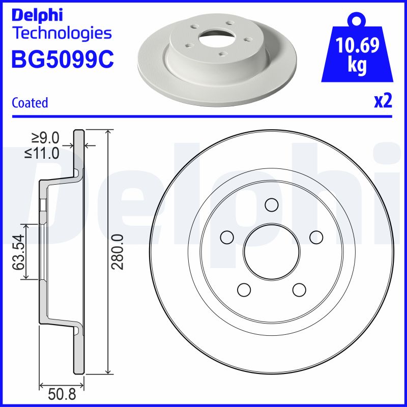 Тормозной диск   BG5099C   DELPHI