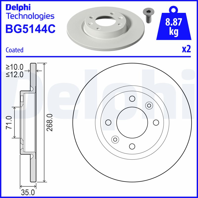 Тормозной диск   BG5144C   DELPHI