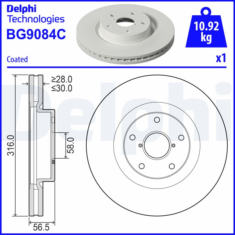 Тормозной диск   BG9084C   DELPHI