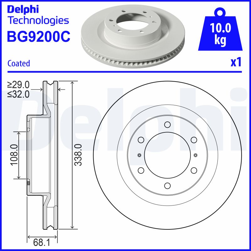 Тормозной диск   BG9200C   DELPHI