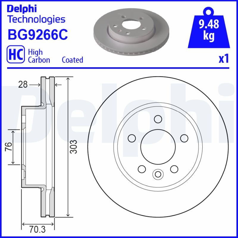 Гальмівний диск   BG9266C   DELPHI