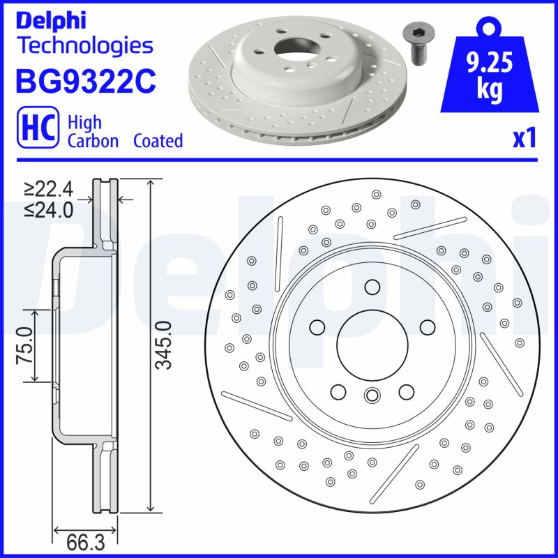 Тормозной диск   BG9322C   DELPHI