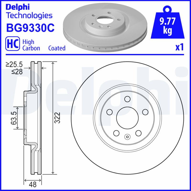 Гальмівний диск   BG9330C   DELPHI