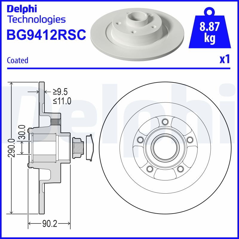 Гальмівний диск   BG9412RSC   DELPHI