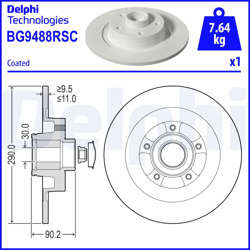 Гальмівний диск   BG9488RSC   DELPHI