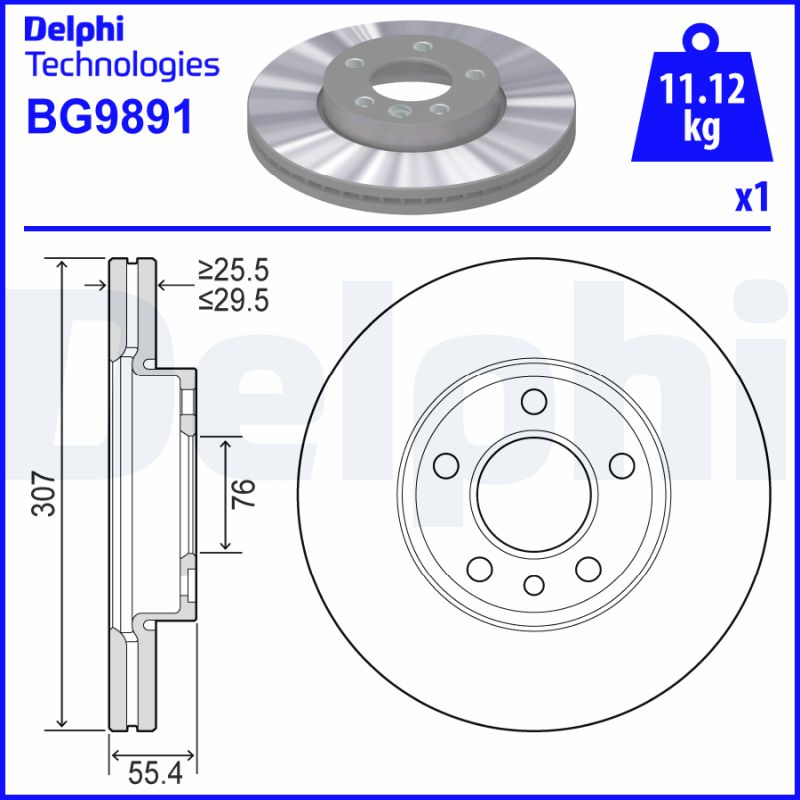 Гальмівний диск   BG9891   DELPHI