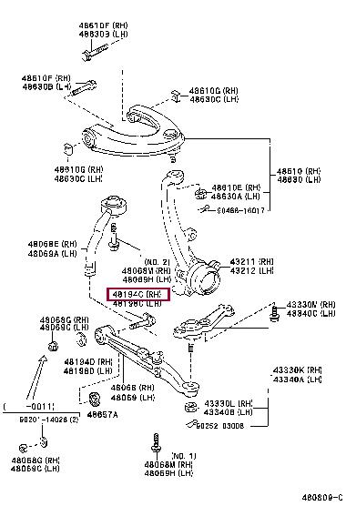 Гвинт для коригування розвалу   48190-22040   TOYOTA