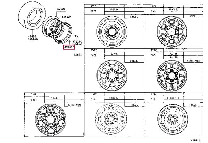 Гайка крепления колеса   90942-01101   TOYOTA