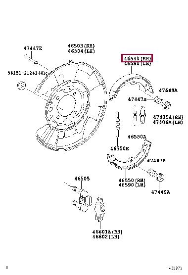 Комплект гальмівних колодок   4653050041   TOYOTA