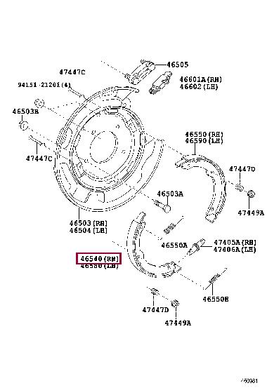 Комплект гальмівних колодок   46530-60020   TOYOTA