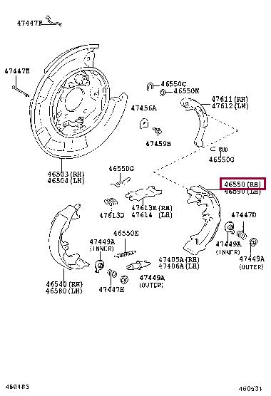 Комплект тормозных колодок   4655048010   TOYOTA