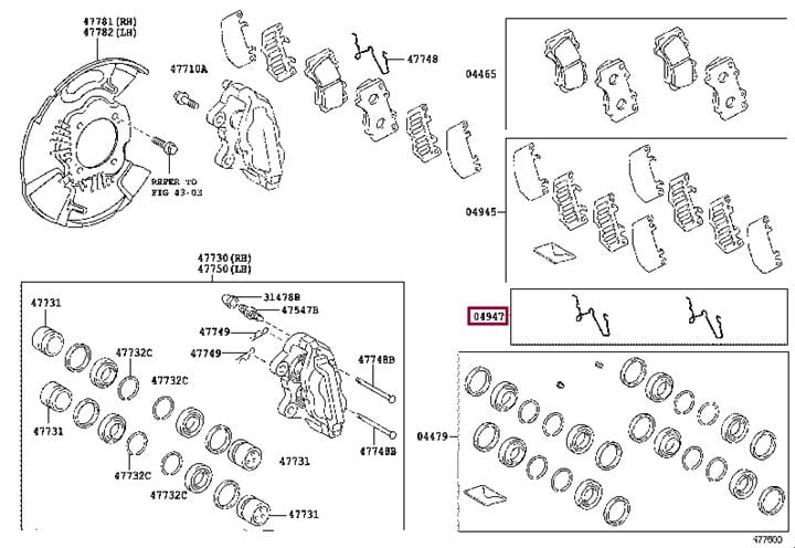 Комплектующие, колодки дискового тормоза   04947-0K040   TOYOTA