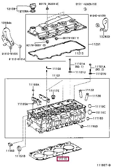 Прокладка, головка цилиндра   11115-30032-E0   TOYOTA