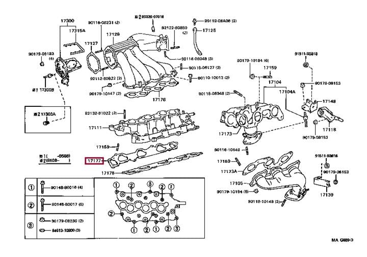 Ущільнення, впускний колектор   17177-20020   TOYOTA