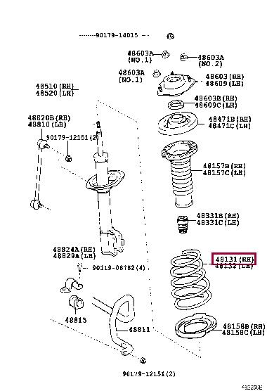 Пружина ходовой части   48131-33A70   TOYOTA