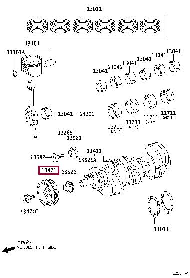 Ременный шкив, коленчатый вал   13470-31014   TOYOTA