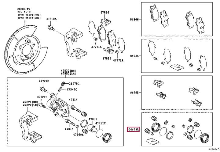 Ремонтний комплект, гальмівний супорт   04479-33340   TOYOTA