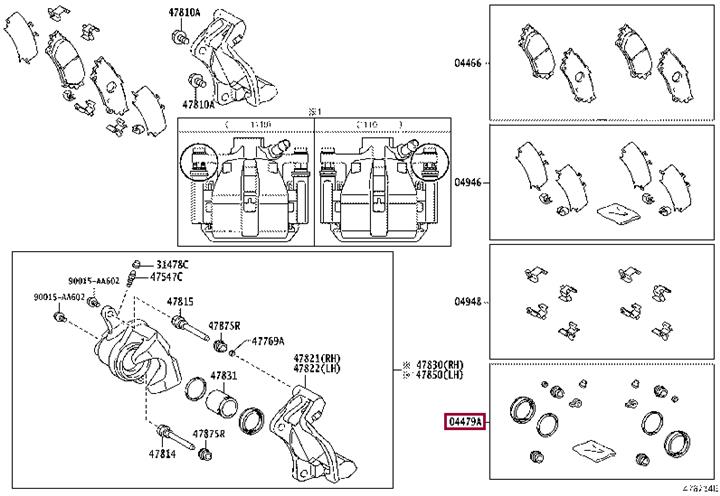 Ремкомплект, тормозной суппорт   04479-48140   TOYOTA