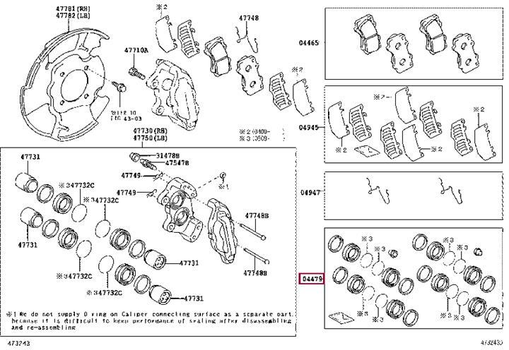 Ремонтний комплект, гальмівний супорт   04479-60081   TOYOTA