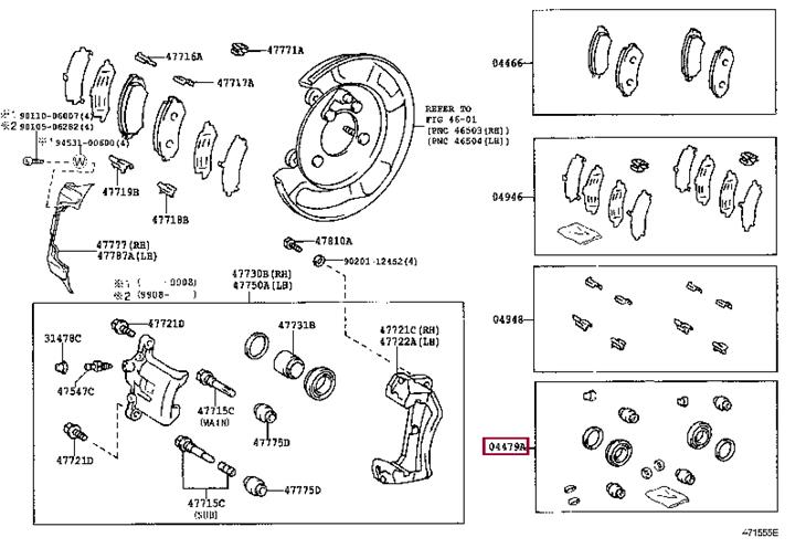 Ремонтний комплект, гальмівний супорт   04479-60250   TOYOTA