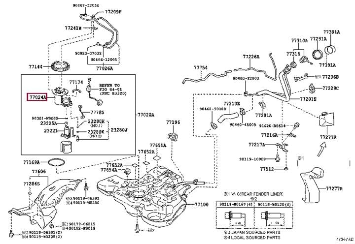 Топливный фильтр   77024-02320   TOYOTA