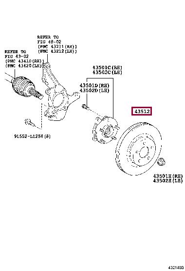 Тормозной диск   43512 28190   TOYOTA