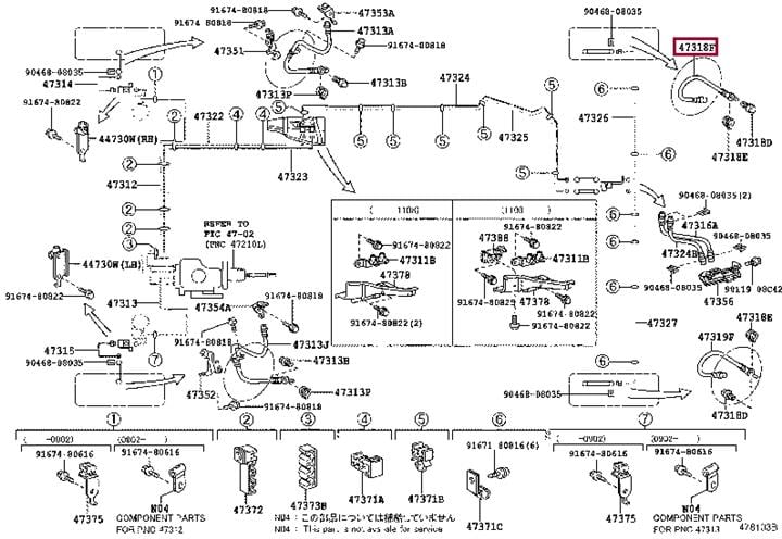 Тормозной шланг   9094702F37   TOYOTA