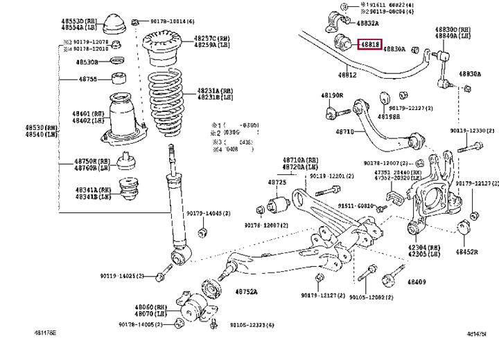 Втулка, стабілізатор   48818-32130   TOYOTA