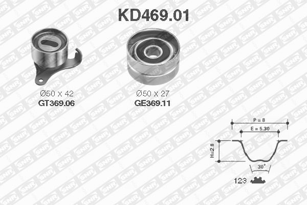 Комплект зубчастих ременів   KD469.01   SNR