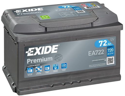 Стартерная аккумуляторная батарея, EXIDE, EA722
