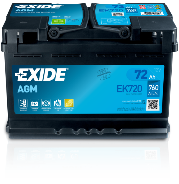 Стартерная аккумуляторная батарея   EK720   EXIDE