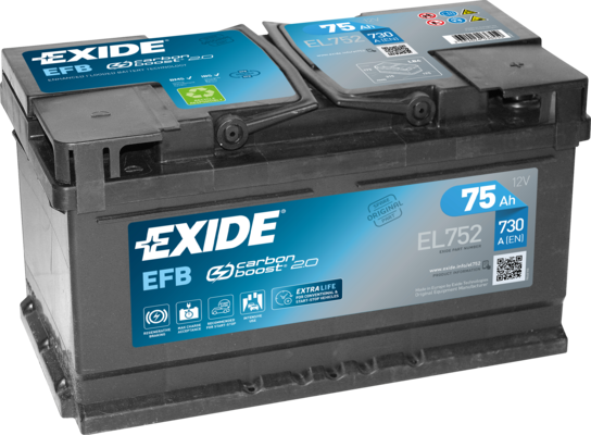 Стартерная аккумуляторная батарея   EL752   EXIDE