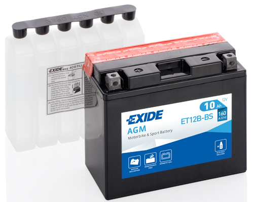Стартерная аккумуляторная батарея   ET12B-BS   EXIDE