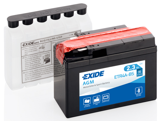 Стартерная аккумуляторная батарея   ETR4A-BS   EXIDE