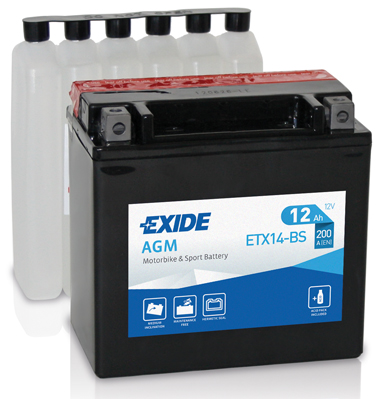 Стартерная аккумуляторная батарея   ETX14-BS   EXIDE